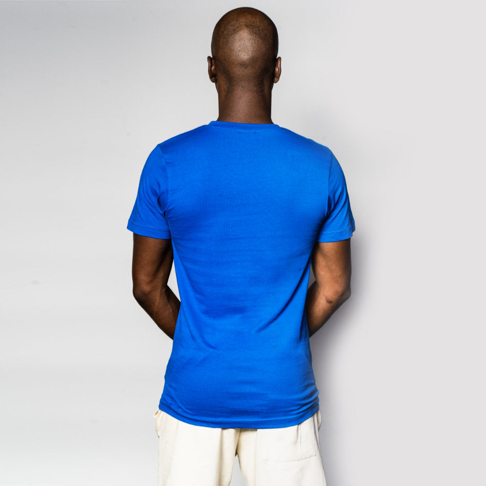 Malanski Foil Rose Print Blue T-Shirt